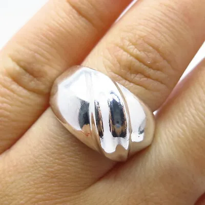 925 Sterling Silver Vintage Modernist Ring Size 6 • $32.99