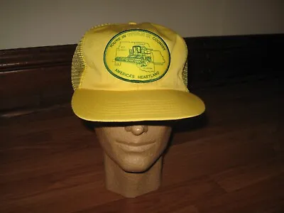 Vintage  John Deere  Titan II Combine Mesh Trucker Hat Snapback Patch Cap USA • $17.95