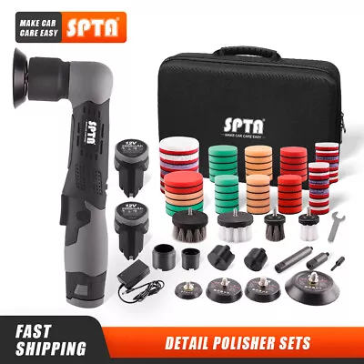 SPTA 12V Cordless Mini Car Polisher RO/DA Scratches Killer Buffing Machine Set • $159.99