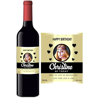 £2.79 • Buy Personalised Photo Wine Bottle Label For Love Anniversary Birthday BL003