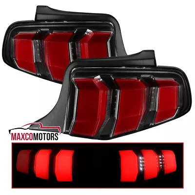 Black Tail Lights Fits 2010-2012 Ford Mustang Red LED Sequential Signal Lamps • $246.14