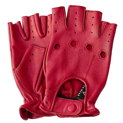 Fingerless 100% Genuine Leather Driving Gloves Chauffer Apex Wear • $14.80