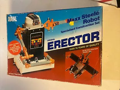 Vintage Erector Set Maxx Steele Motorized Robot Ideal 1986 New Unbuilt In Box • $14