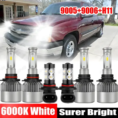 LED Headlights+Fog Lights Bulbs For Chevy Silverado 1500 2500 HD 2003-2005 2006 • $26.24