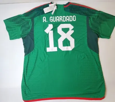 Mexico Home 2022/2023 Authentic Jersey Adidas Green Guardado #18 3XL NWT • $215