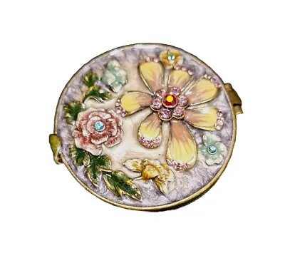 Vintage Enameled Floral Compact Mirror • $20