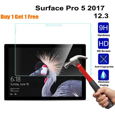 2Pcs Screen Protector Tempered Glass Foil For  Microsoft Surface Pro 5 2017 12.3 • $13.06