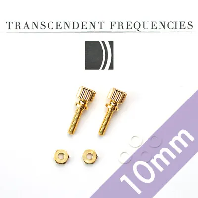 GOLD PLATED BRASS THUMB Screws 10mm Cartridge Headshell Mounting Set Turntable • $11.77