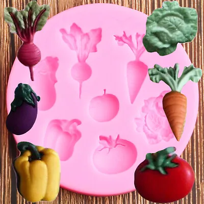 £10.99 • Buy 3D Vegetable Fruit Silicone Mold Radish Tomato Eggplant Cabbage Chocolate Sugar