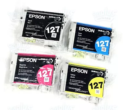 4pk Genuine Epson 127 Black & Color Ink NX625 WF7010 WF7510 WF7520 WF3520 WF3540 • $46.99