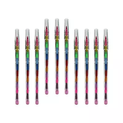 10Pcs Stackable Crayons Colouring Pencils For Toddlers Painting Present • £6.77