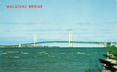 Michigan Mackinac Bridge Vintage Standard Chrome Postcard Posted • $2.96