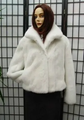 Brand New Canadian Natural White Mink Fur Jacket Bolero Coat Women Woman Sz All • $3699.23