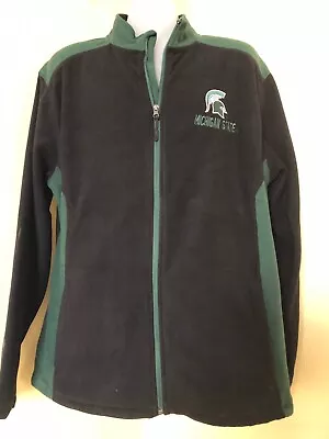 Michigan State Spartans L/S Green Full Zip Fleece Jacket Size X-Large • $24.95