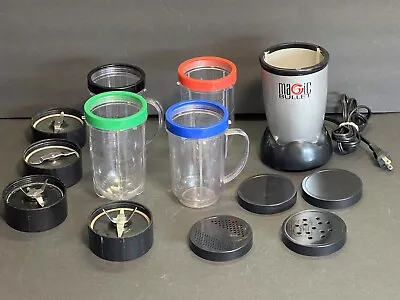 Magic Bullet Blender MB1001 Bundle Extra Cup Blades Lids Colored Rings Tested • $25