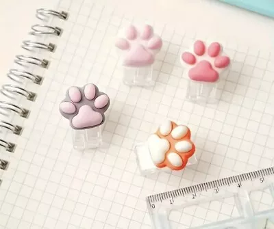 4pcs Cat Paw Binder/Paperclip/Bookmark Kawaii Stationery Office  • £3.99