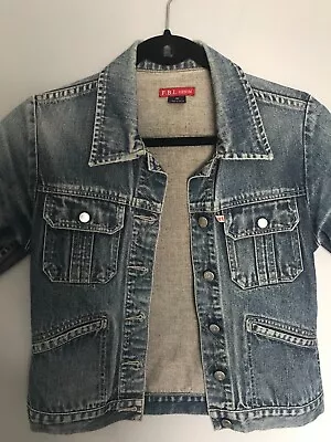 Vintage Denim Jacket ‘F.B.I' Denim Dark Wash Size 10 Great Condition • $35
