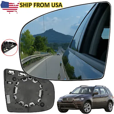 Left Driver Side Door Wing Mirror Glass Heated W/Clip For Bmw E70 E71 E72 X5 X6 • $13.22