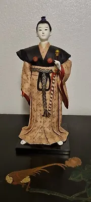 Vintage Japanese Samurai Doll Figure On Stand Height 30cms • £30