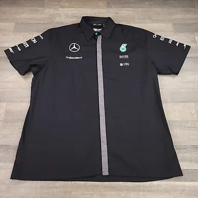 Mercedes AMG F1 Shirt Mens XXL 2XL Button Up Petronas Lewis Hamilton Hugo Boss • $98.95