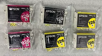 EPSON 126 Ink Lot Of 6 Genuine 3 Yellow 2 Magenta 1 Black Cartridge 1670 • $24.99