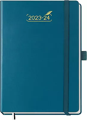 BEZEND 23-2024 Diary A5 Week To View Hardback PU Leather Soft Cover Green • £4