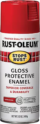 7762830 Stops Rust Spray Paint 12 Oz Gloss Red Sunrise • $12.99