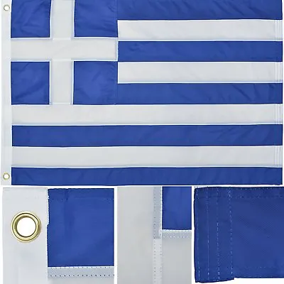 $28.88 • Buy 3x5 Embroidered Greece Greek Country Premium Quality 220D Nylon Flag 3'x5' 