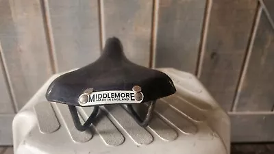 Genuine Vintage Middlemore Bicycle Saddle - Leather With Rivets - Made In UK • $29.99