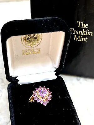 Nib 1989 Faberge 14k Ring 13 Diamond 14 +1 3/4 Carat 1 Heart Amethyst 6.5 Coa Fm • $1072.95