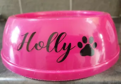 Personalised Vinyl Name Sticker Label Dog / Cat Bowl Pet Colour Font Mrs Hinch • £5.99