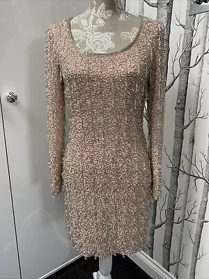 Miss Selfridge Nude Beaded Dress Size 6 • £29.99