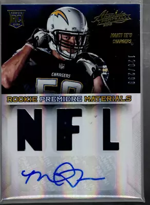 A5284- 2013 Absolute #222 Manti Te'o Auto Jersey /299 - NM-MT (*ROOKIE CARD) • $11.99