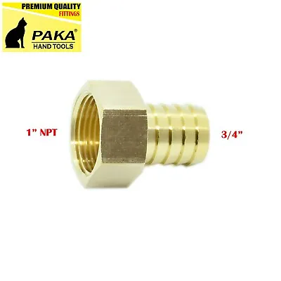 $10.99 • Buy  3/4  HOSE BARB X 1  FEMALE  Brass Pipe Fitting NPT Thread Gas Fuel Water