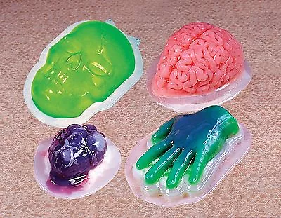 Brain Hand Skull Mold Gelatin Molds Jello Halloween Costume Party Decoration NEW • $10.99