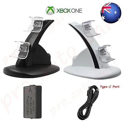 Xbox One S/X Controller Charger Dock Stand+Gamepad Rechargeable Battery Cable AU • $20.99