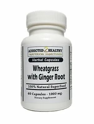 $10.79 • Buy 60 Wheatgrass & Ginger Root Capsules | Digestion, Alkalinity, Nutrients & More