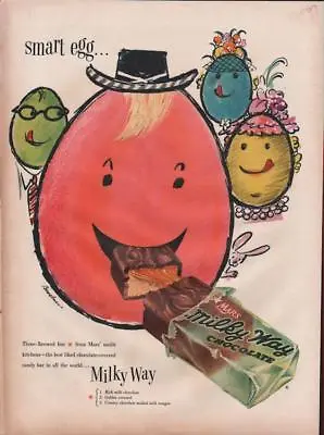 1954 Mars PRINT AD Milky Way Candy Bar Easter Egg Theme Feature Art: Bemelmans • £14.47