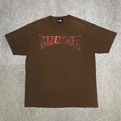 Vintage Metallica Shirt Mens Large Brown Heavy Metal Band Giant Rock 90s Y2K • $29.97