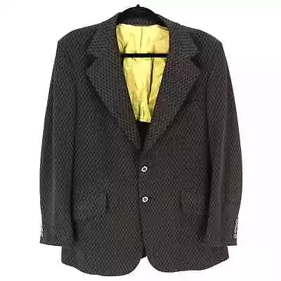 Vtg 60s 70s Polyester Blazer Leisure Suit Jacket Coat Mod Mad Mens SZ 42 Retro • $33.25