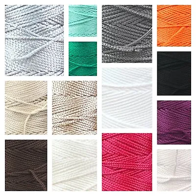 £1.52 • Buy 2mm Polyester Braided Cord String Rope Craft Sewing Macrame DIY -NO WAXED