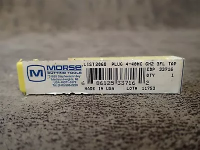 Morse 33716 4-40 NC 3FL GH2 HSS Straight Flute Plug Tap (BN233) • $10.99