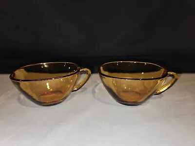 Vereco France Vintage Amber Small Espresso Glass Cups-Set Of 2 • $10