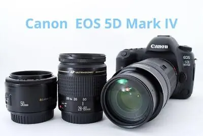 Canon EOS 5D Mark IV Standard & Telephoto & Single Focus Lens Set Good Product • $5286.13