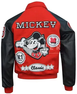 Michael Jackson Red And Black Mickey Mouse Letterman Jacket All Sizes • $74