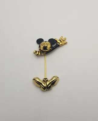 Vintage Disney Napier Waving Mickey Mouse Stick Pin Gold Tone Boutique Pocket • $21