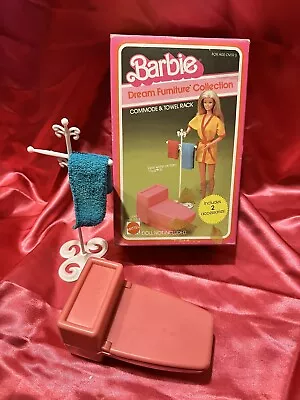 VINTAGE 1982 Barbie Dream Furniture Collection Commode & Towel Rack (IOB) • $7.70