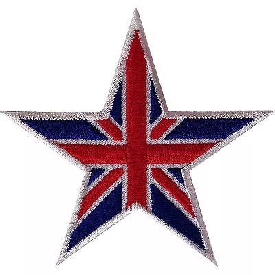 £2.79 • Buy UK Flag Star Patch Embroidered Iron On Sew On Union Jack British Badge Applique