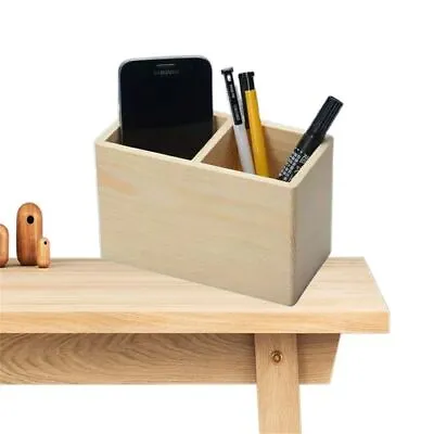 £5.79 • Buy Wooden Pen Pot Pencil Holder Desk Office Organizer Stationery-Makeup Brush Box.