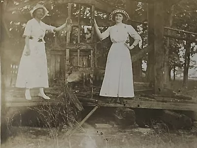 C1908 Women & Old Mine Shaft Mineral City OH Antique Real Photo Postcard RPPC • $12.50